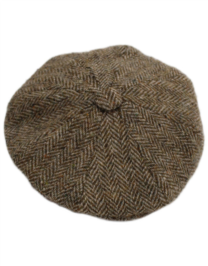 Harris Tweed Casquette Plate Homme Petit Gris Chevrons Laine Nouvelle Classique