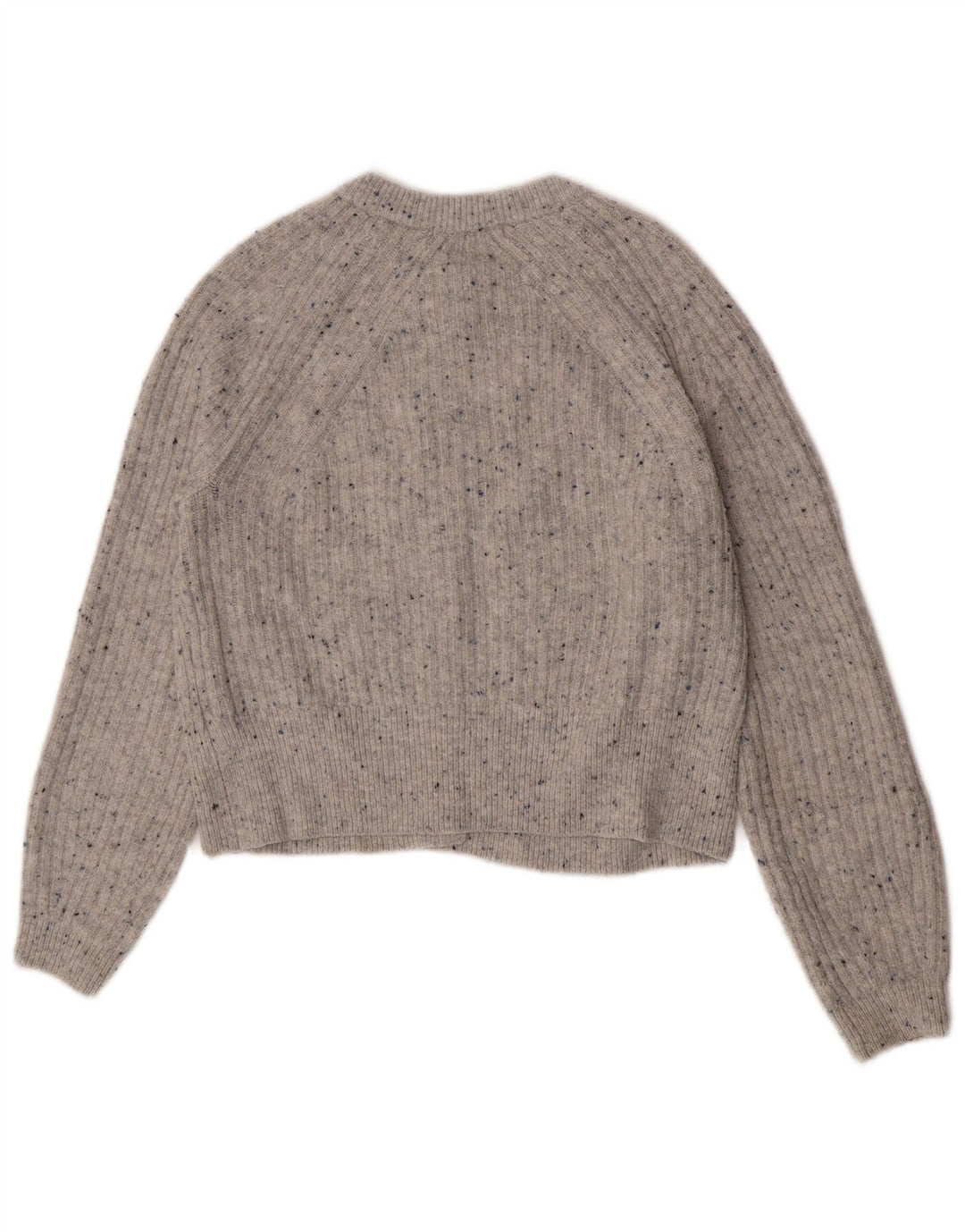 Marks & Spencer Pull cardigan court pour femme UK 12 Gris moyen moucheté