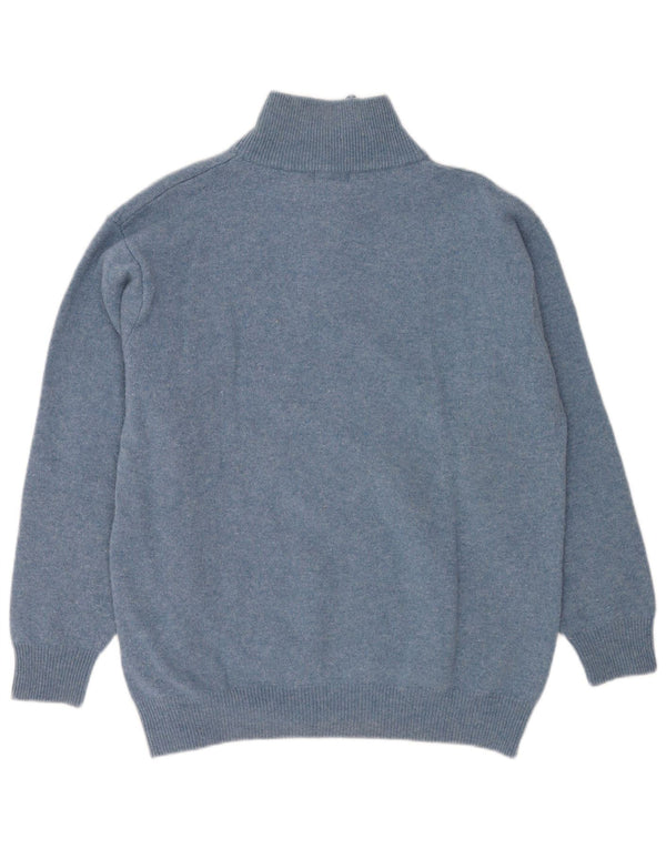Kappa Pull col zippé pour homme 2XL Laine vierge mouchetée Bleu