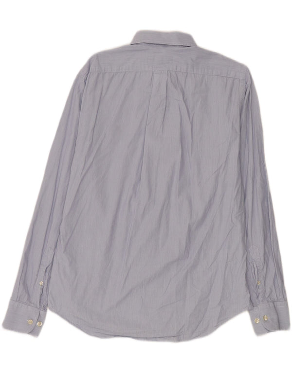 Marlboro Classics Chemise coupe régulière pour homme en coton à fines rayures bleues