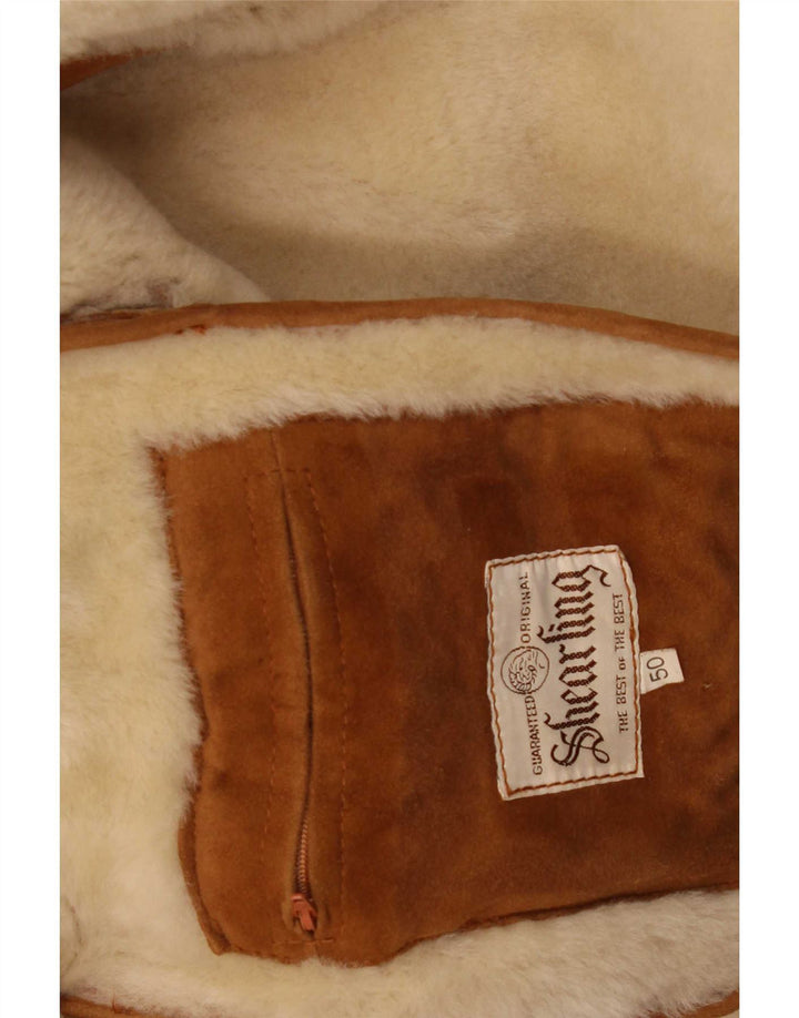 vintage Mens Shearling Overcoat IT 50 Grand Beige