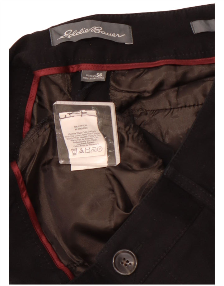 EDDIE BAUER Pantalon décontracté coupe courbée pour femme US 6 Medium W28 L29 Noir