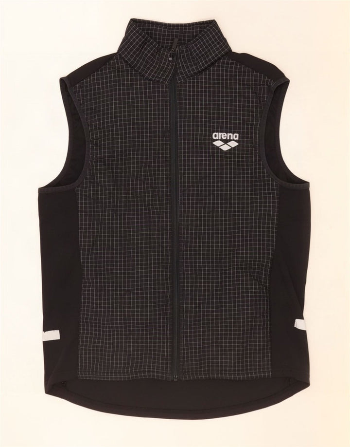Arena Gilet rembourré graphique pour femme UK 44 Medium Black Check Polyester