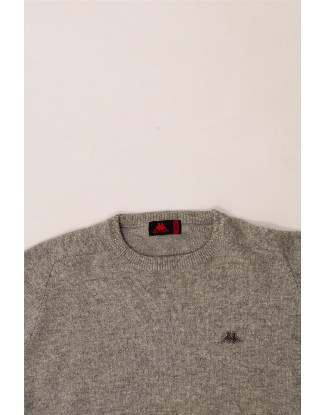 KAPPA Womens Crew Neck Jumper Sweater UK 16 Large Grey Wool Vintage Kappa and Second-Hand Kappa from Messina Hembry 