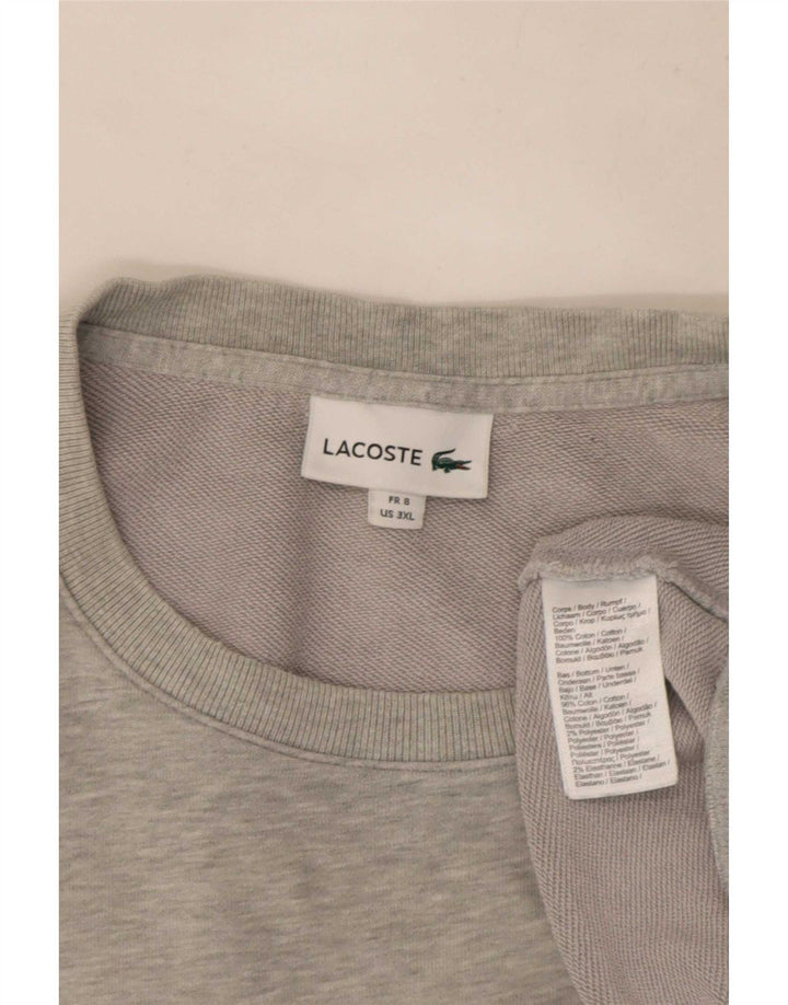 Lacoste Mens Sweatshirt Jumper Taille 8 3XL Gris Moucheté Coton