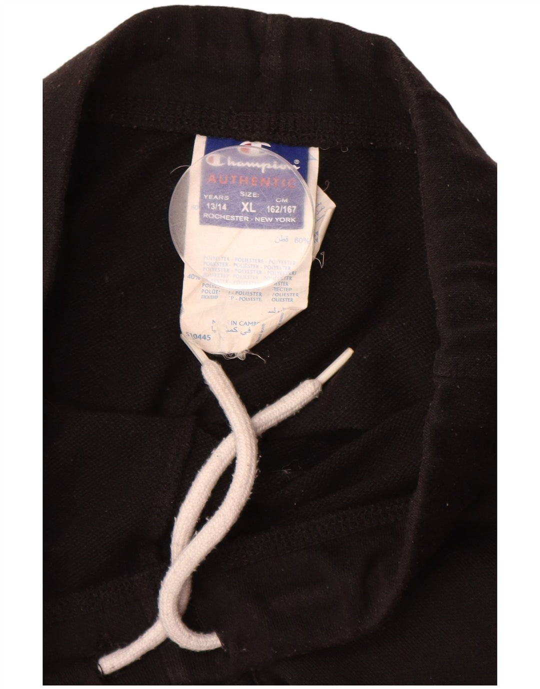 CHAMPION Girls Tracksuit Trousers 13-14 Years XL Black Cotton Vintage Champion and Second-Hand Champion from Messina Hembry 