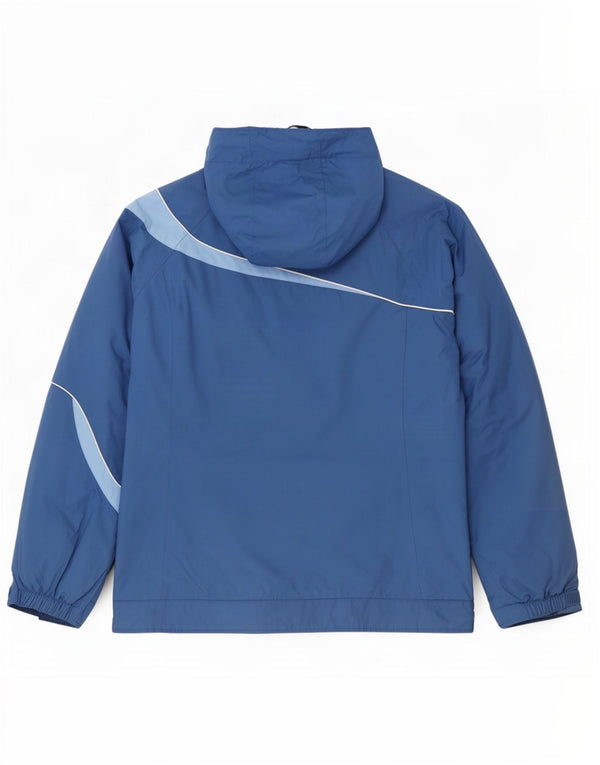 Columbia Veste de pluie à capuche pour femme UK 16 Large Bleu Colorblock Nylon