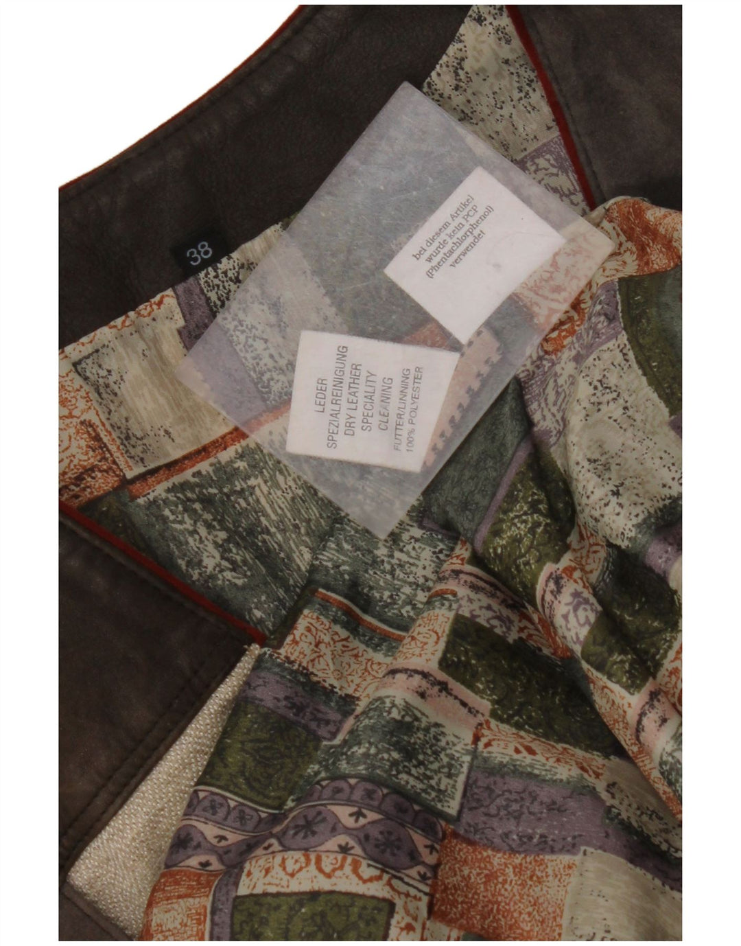 VINTAGE Gilet en daim graphique femme EU 38 Medium multicolore colourblock