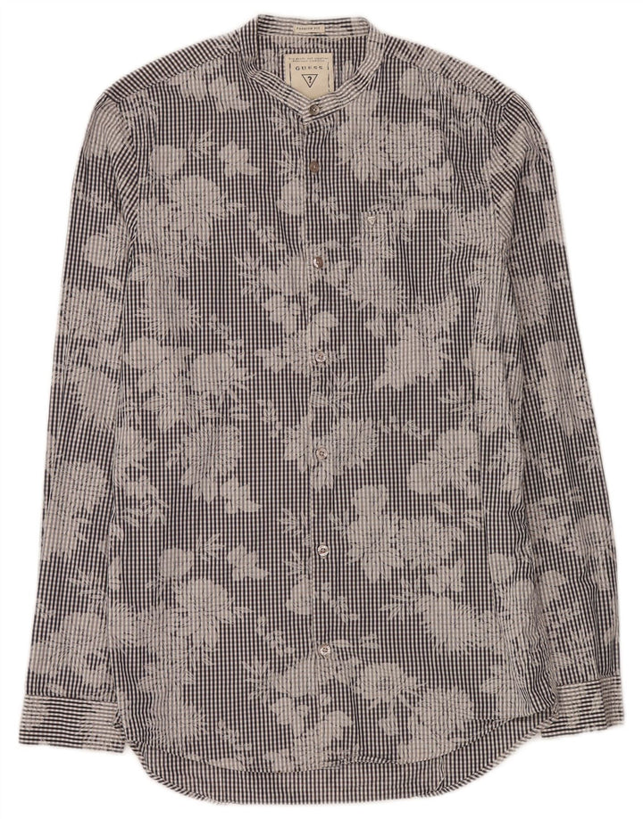 Guess Chemise Homme Bleu Moyen Vichy Coton Fleur