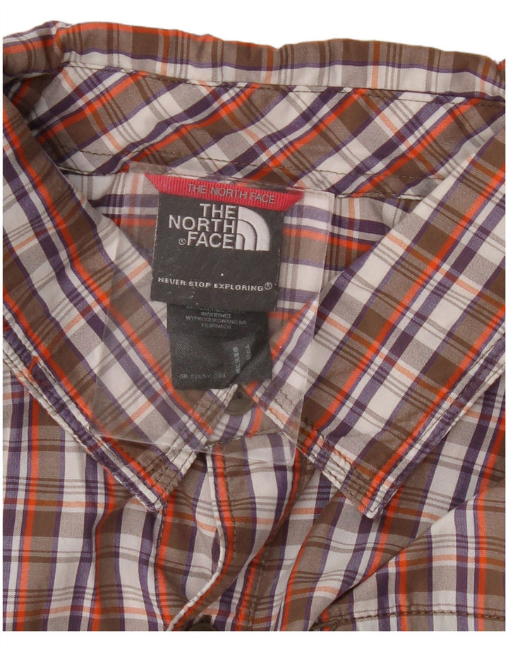 THE NORTH FACE Chemise à manches courtes pour hommes XL en nylon à carreaux marron