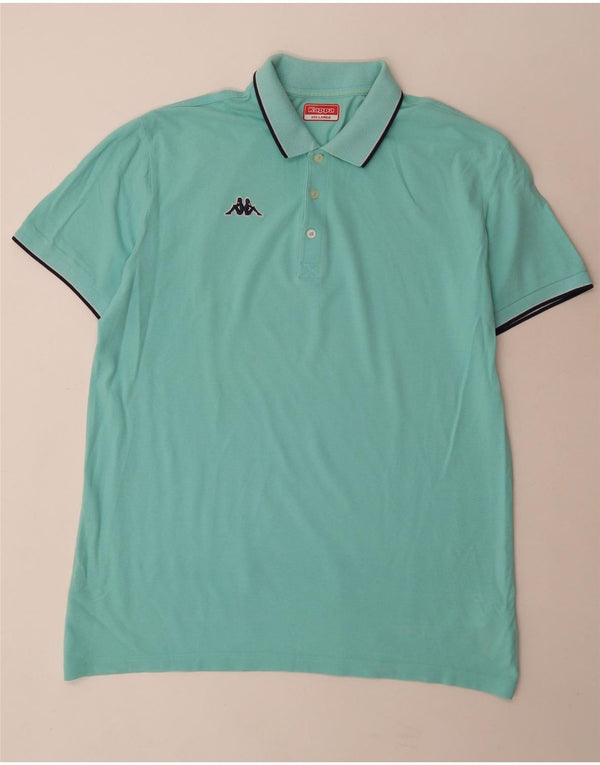Kappa Mens Polo Shirt 3XL Turquoise Cotton