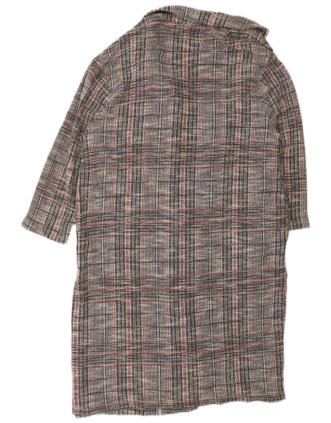 Marks & Spencer Pull cardigan long pour femme UK 22 3XL Gris à carreaux