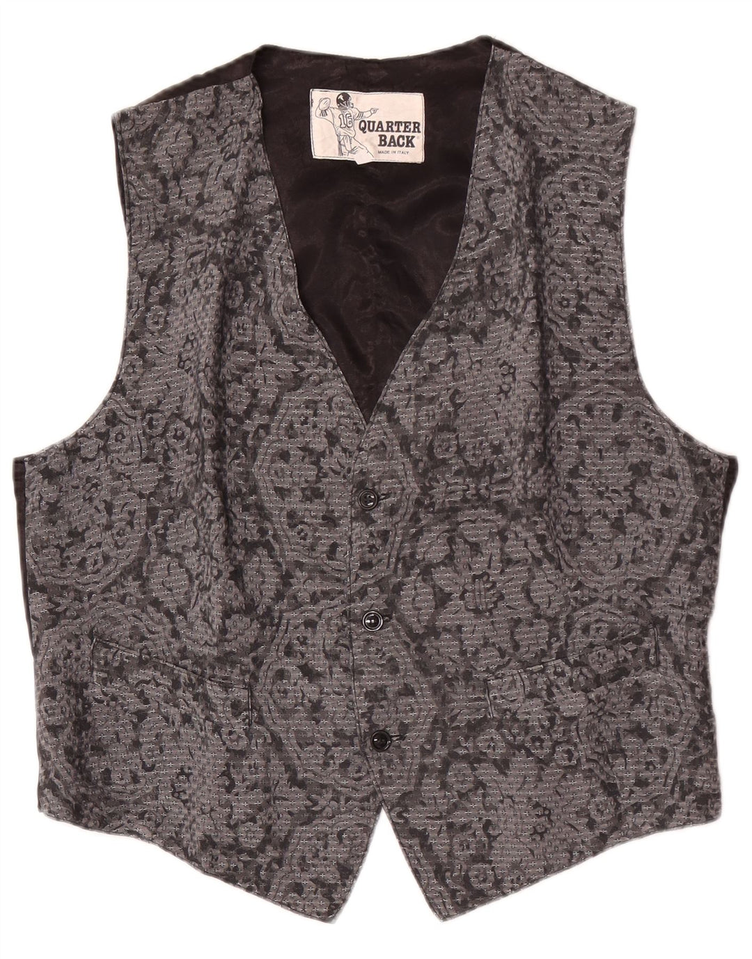 gilet homme vintage grand gris floral