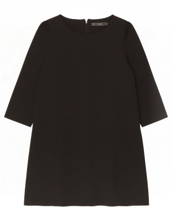 Zara Womens Trafaluc Robe trapèze à manches 3/4 UK 12 Medium Noir