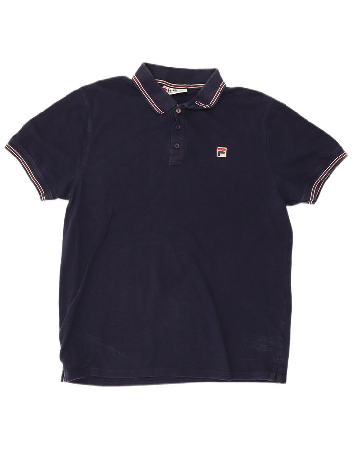 Fila Polo Homme Large Bleu Marine Rayé