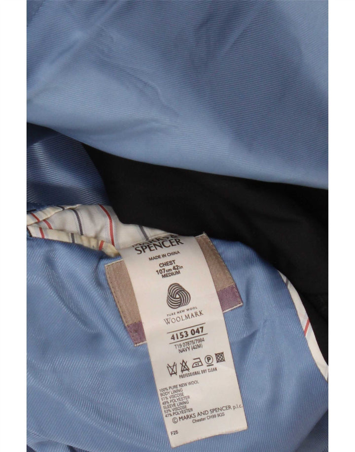 Marks & Spencer Veste blazer à 2 boutons pour homme UK 42 Grande laine vierge bleu marine