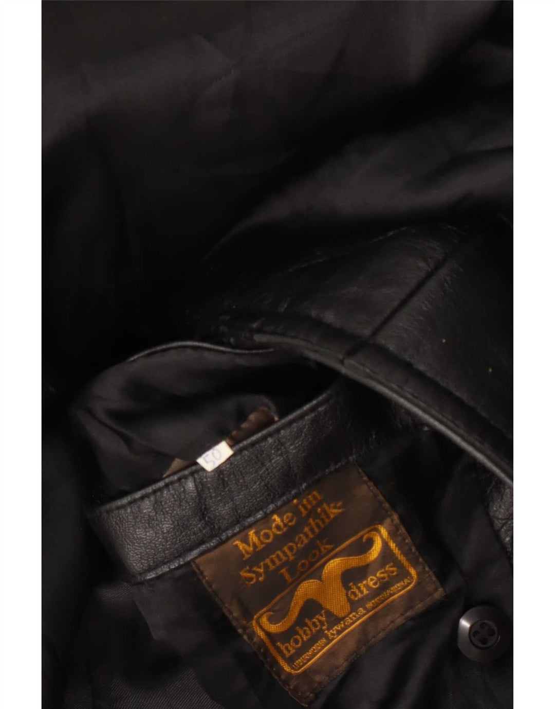 manteau en cuir double boutonnage vintage pour hommes IT 50 Grand Noir