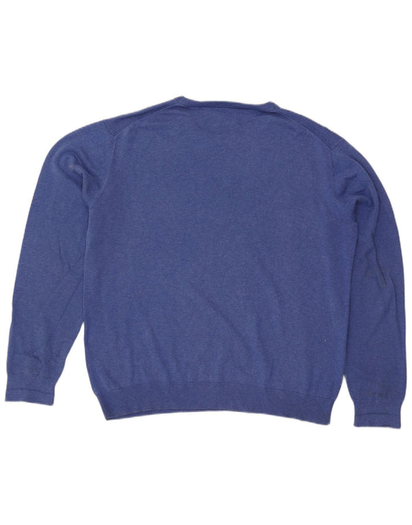 Gant Pull col rond homme 2XL bleu coton