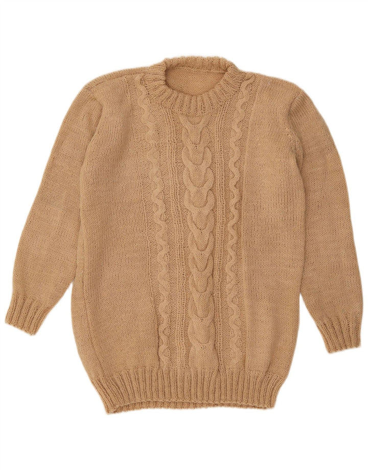 Pull vintage à col rond pour homme Beige moyen