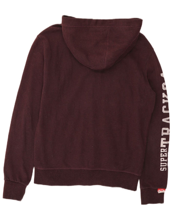 Superdry Mens Graphic Zip Hoodie Sweater Medium Burgundy Cotton