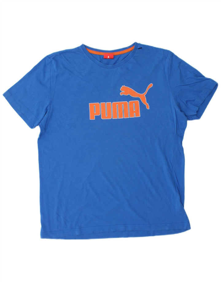 PUMA T-shirt graphique pour hommes, grand, bleu, coton