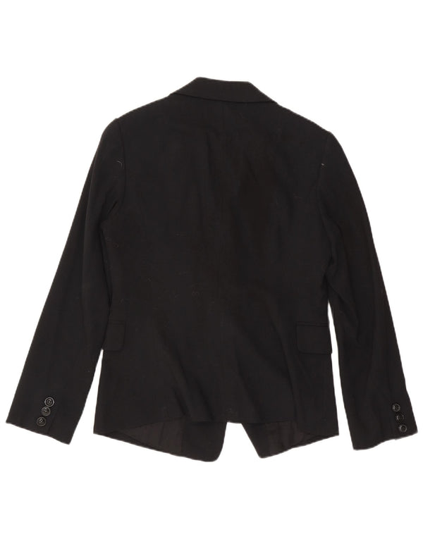 Benetton Veste Blazer 2 Boutons Femme IT 46 Large Noir Viscose