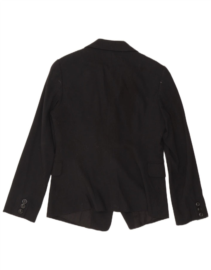 Benetton Veste Blazer 2 Boutons Femme IT 46 Large Noir Viscose