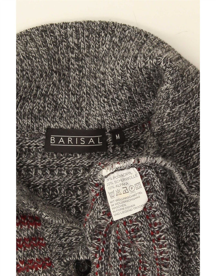 Barisal Pull col polo homme gris moyen rayé polyacrylique