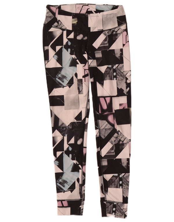 Reebok Leggings Femme UK 8/10 Petit Polyester Géométrique Multicolore