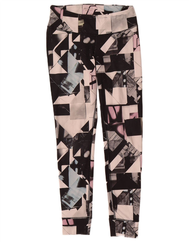 Reebok Leggings Femme UK 8/10 Petit Polyester Géométrique Multicolore