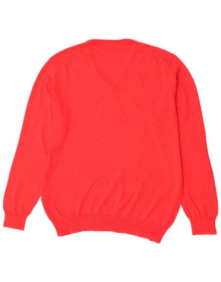 Zara Pull Col V Homme XL Rouge Coton