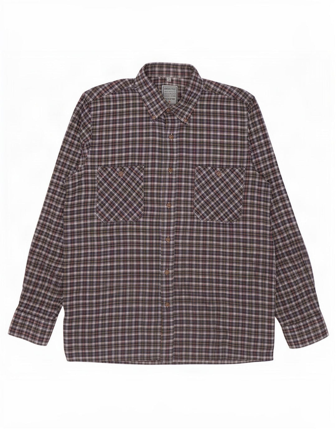 vintage Chemise en flanelle homme Taille 39/40 Coton à carreaux bleu moyen