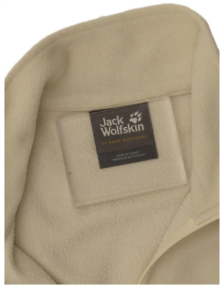 Jack Wolfskin Pull polaire à col zippé pour femme UK 12 Beige moyen Polyester