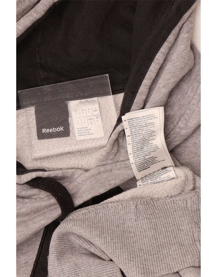 Reebok Pull à Capuche Graphic Homme Gris Large Coton