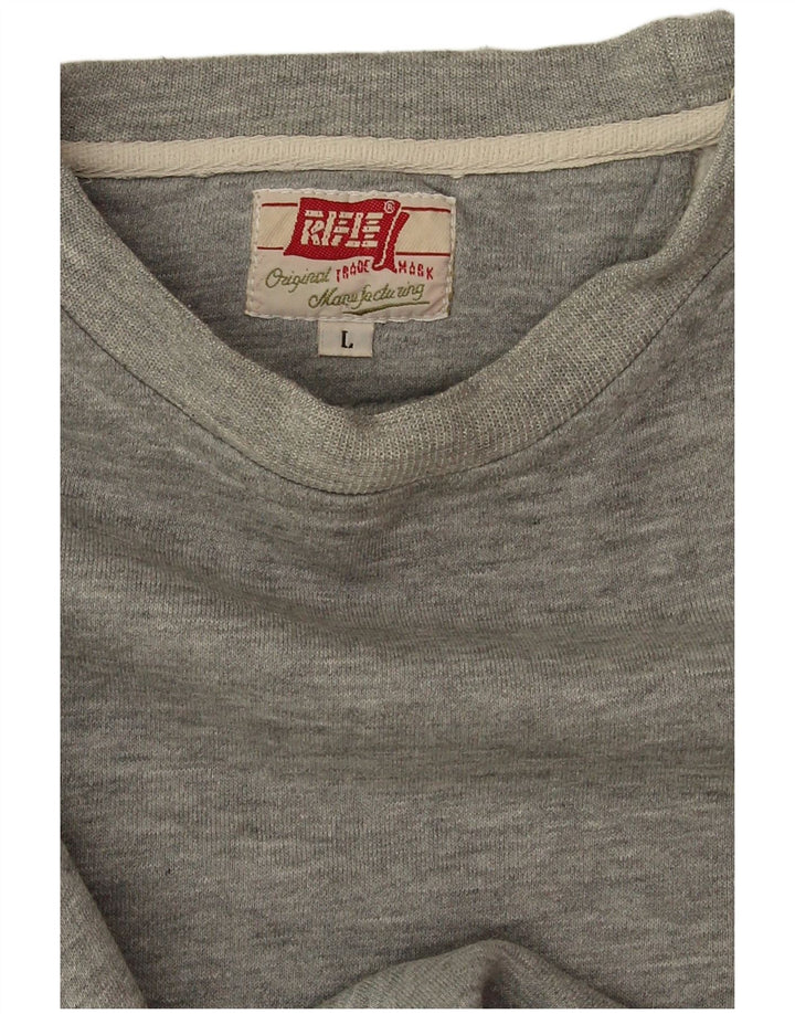 vintage Mens Sweatshirt Jumper Grand Gris