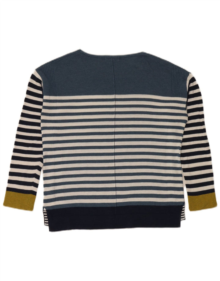 White Stuff Pull col bateau pour femme UK 8 Small Bleu rayé
