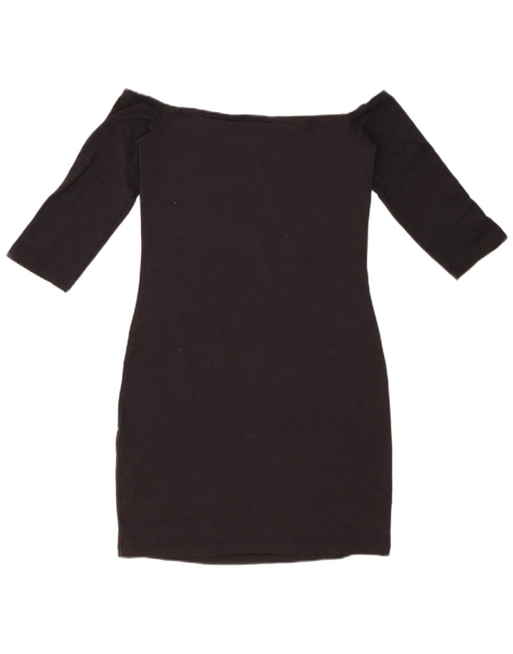ADIDAS Robe à manches 3/4 et épaules dénudées pour femme UK 8 Petit coton noir