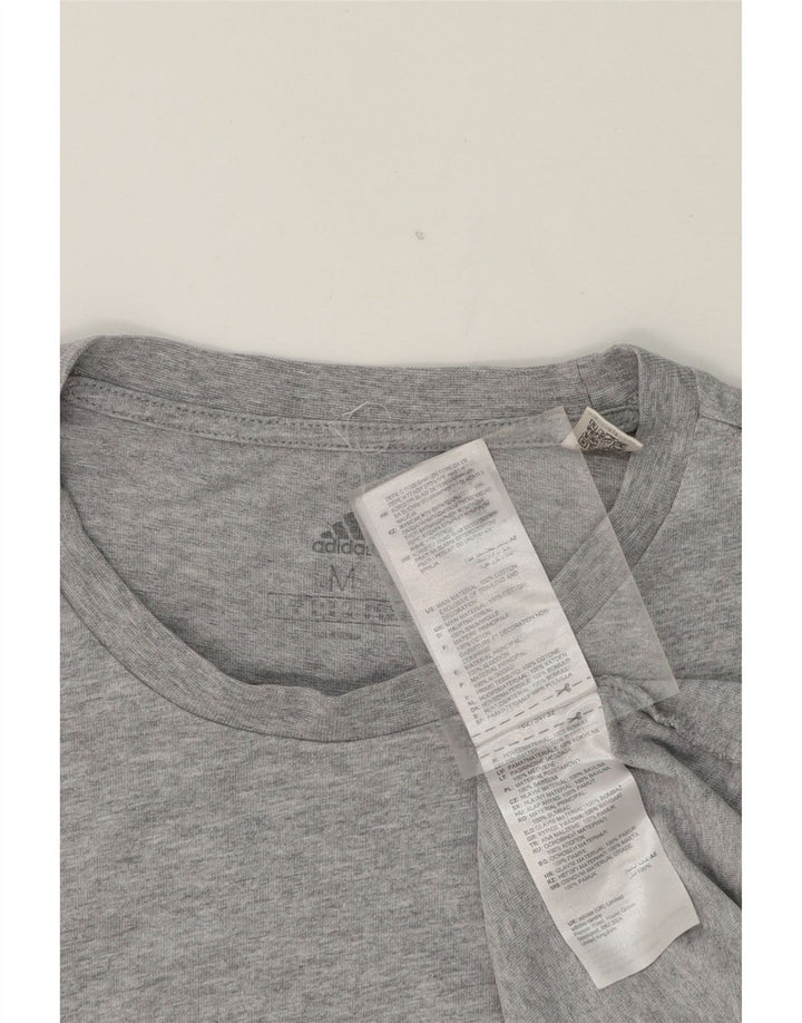 ADIDAS Mens Graphic T-Shirt Top Medium Grey Cotton Vintage Adidas and Second-Hand Adidas from Messina Hembry 