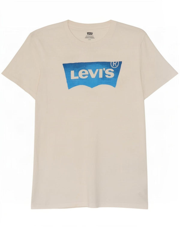 Levi's T-Shirt Graphique Homme Blanc Large Coton