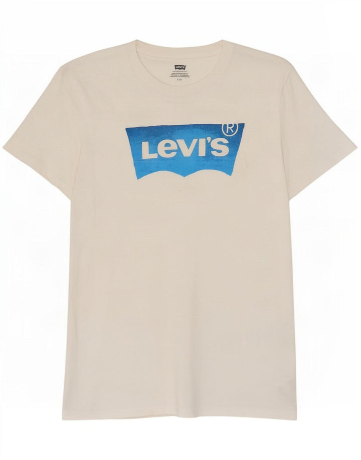 Levi's T-Shirt Graphique Homme Blanc Large Coton