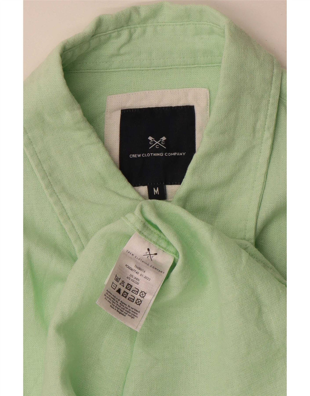 Crew Clothing Chemise Homme Lin Vert Moyen