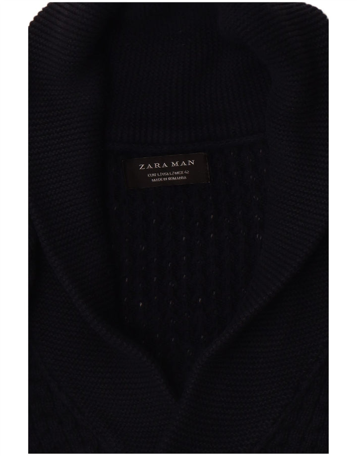 Zara Cardigan Homme Pull Large Bleu Marine