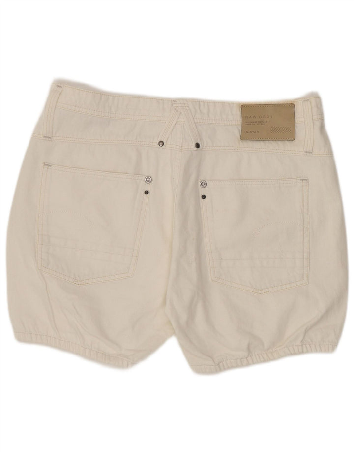 G-Star Femme Short En Jean W27 Petit Coton Blanc