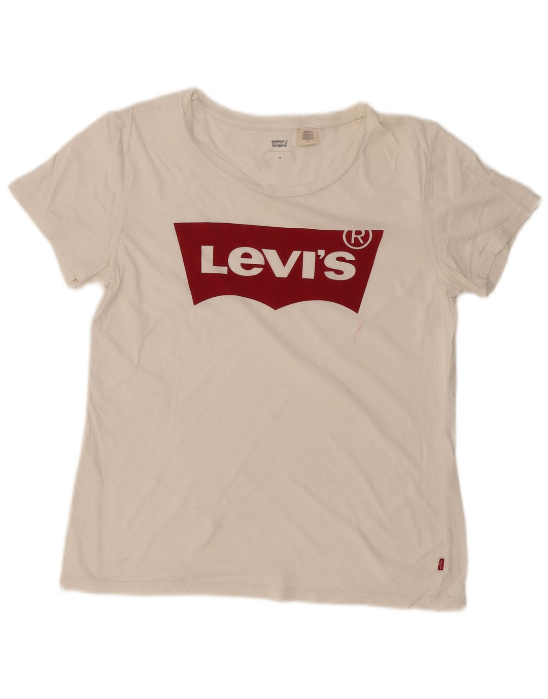 LEVI'S T-Shirt Graphique Femme UK 12 Medium Off White