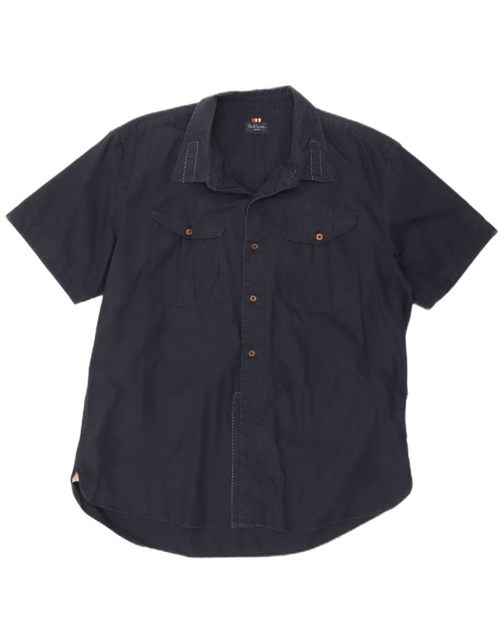 Paul Smith Chemise à manches courtes pour homme 2XL Bleu marine Coton