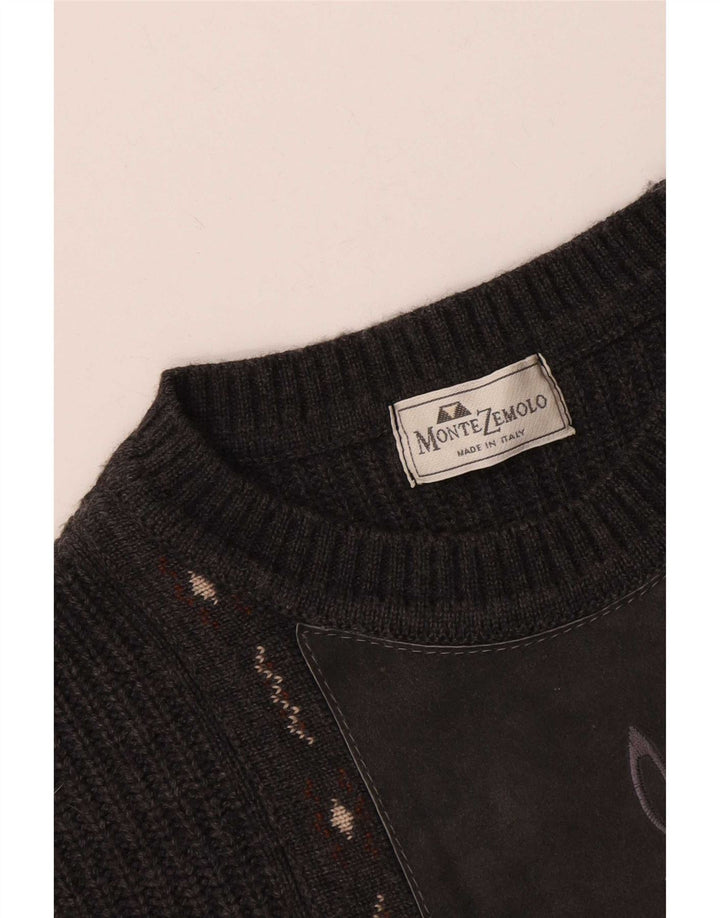 Montezemolo Pull à col rond pour homme Grand gris classique