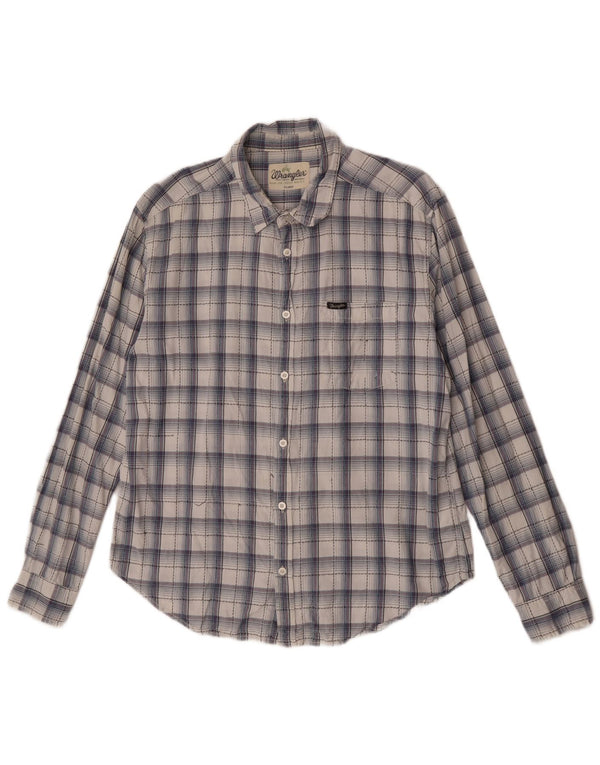 Wrangler Chemise Homme XL Bleu Marine Carreaux Coton