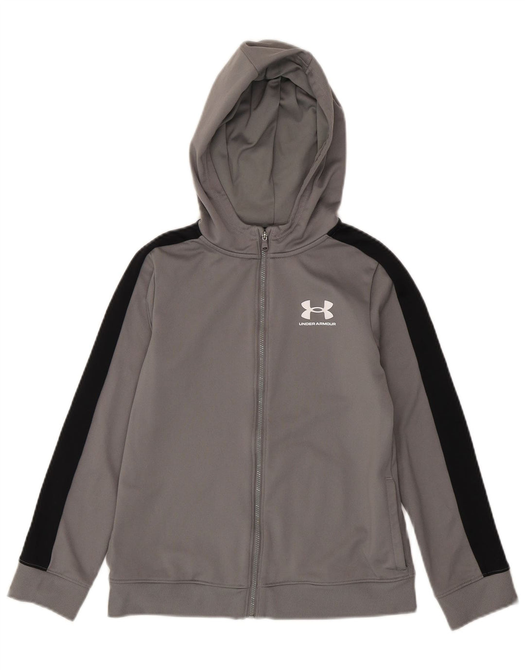 Under Armour Sweat à capuche zippé pour garçon 9-10 ans Gris moyen Colourblock