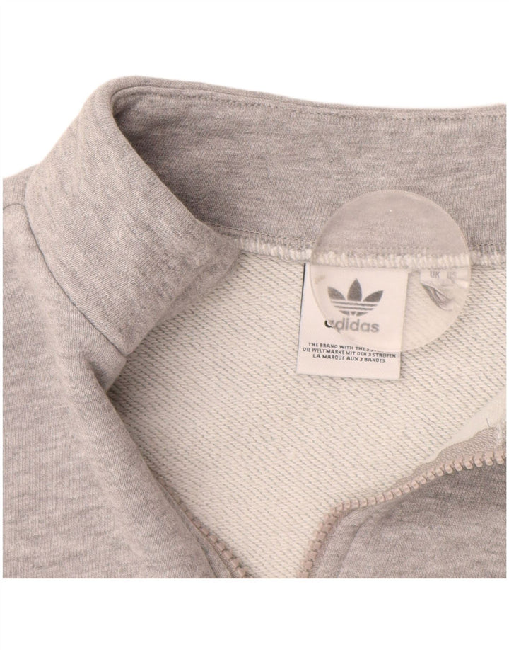Adidas Sweat-shirt graphique surdimensionné pour femme UK 10 Petit gris moucheté