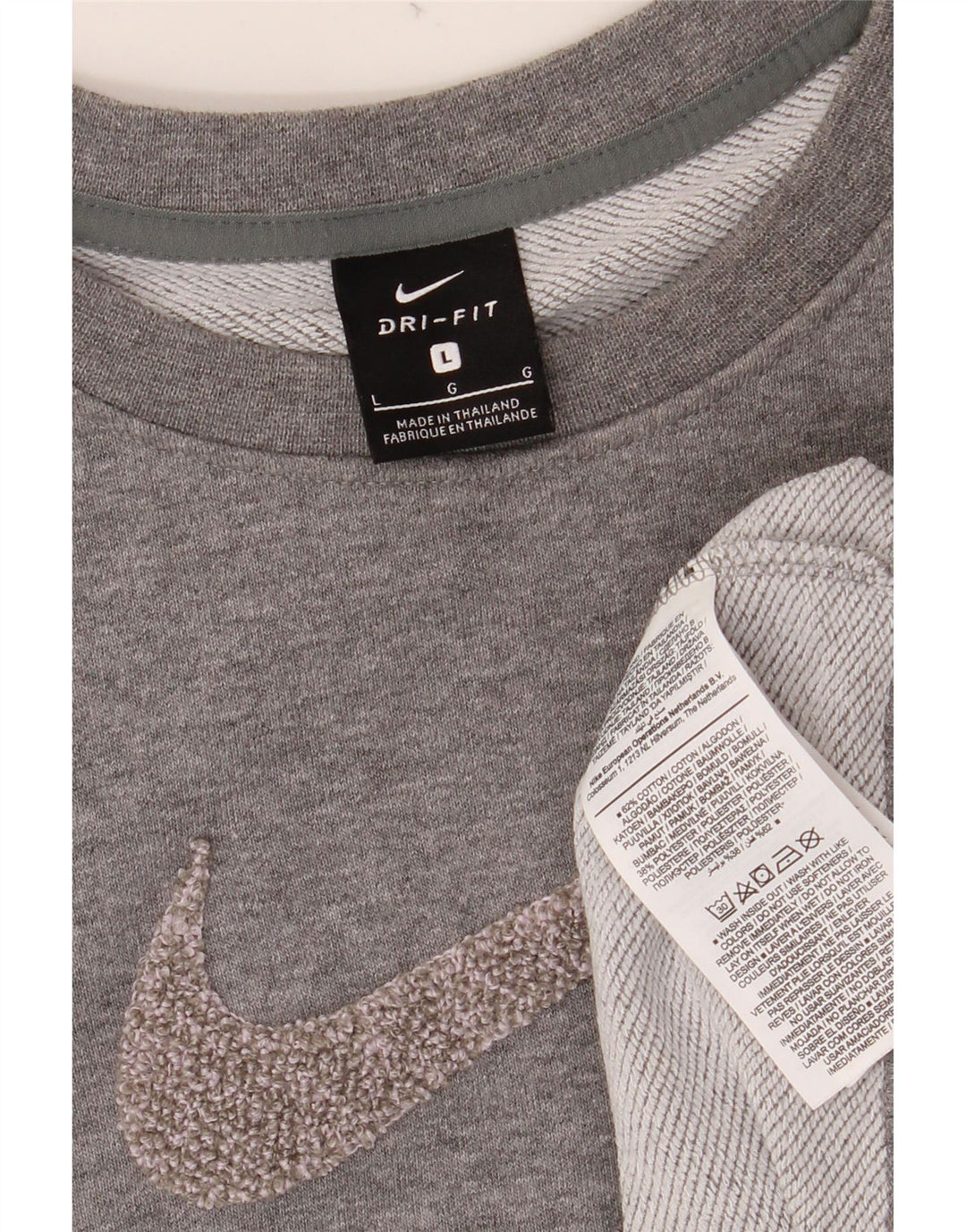 NIKE Sweat-shirt court graphique surdimensionné pour femme UK 16 Grand Gris